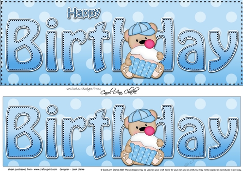 Large DL HAPPY BIRTHDAY 3D decoupage