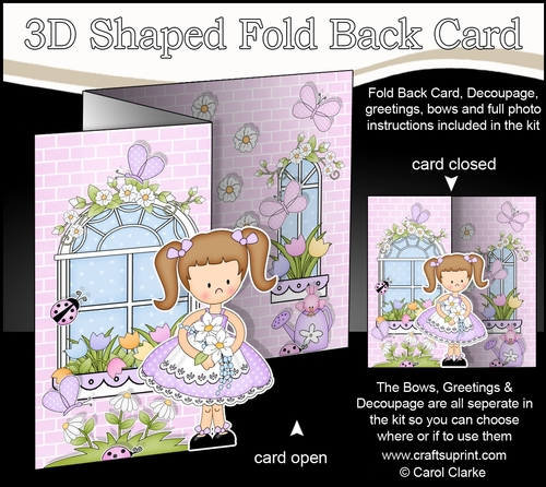 3D Shaped No-Hole Fold Back Mini Kit -  Country Cottage Girlz Liz has Pretty Flowers