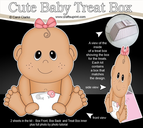 3D Cute Baby Treat Box Gift Set Mini Kit - Cute Little Ethnic Baby Girl Veena