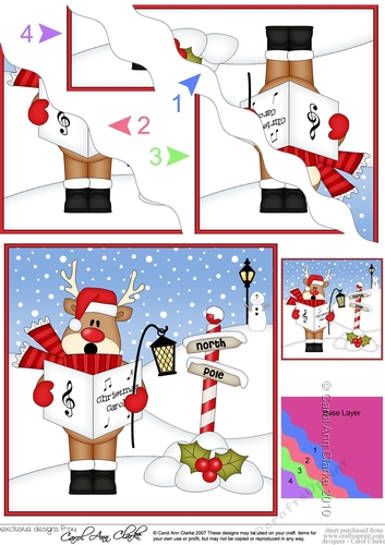 Christmas Rudolph is at the North Pole Wavy Corner side stacker Topper