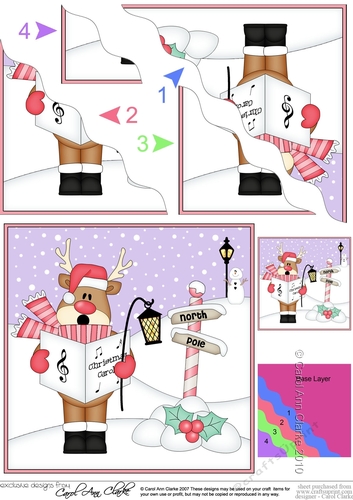 Christmas Rudolph is at the North Pole Wavy Corner side stacker Topper