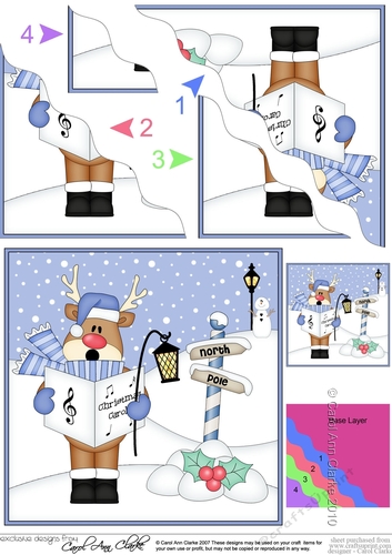 Christmas Rudolph is at the North Pole Wavy Corner side stacker Topper