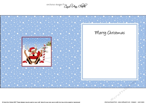 Christmas Rudolph is at the North Pole insert square landscape