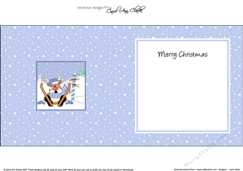 Christmas Rudolph is at the North Pole insert square landscape
