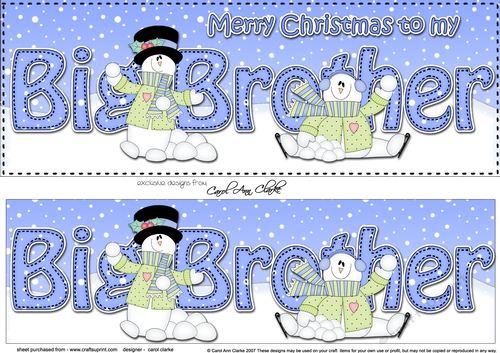 Large DL Merry Christmas BIG BROTHER 3D decoupage 
