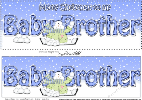 Large DL Merry Christmas BABY BROTHER 3D decoupage 