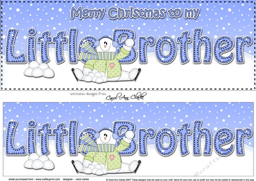 Large DL Merry Christmas LITTLE BROTHER 3D decoupage 