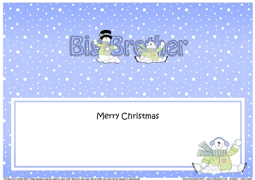 Large DL Merry Christmas BIG BROTHER insert