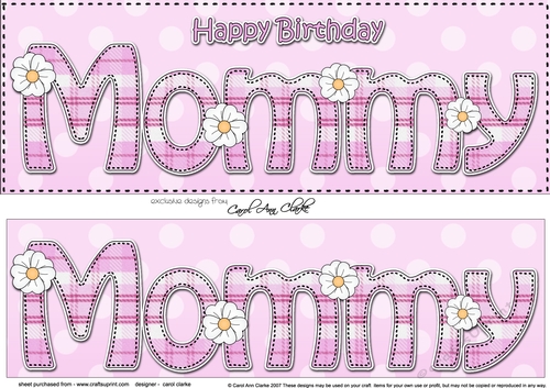 Large DL Happy Birthday MOMMY 3D decoupage