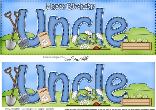 Large DL Happy Birthday UNCLE 3D decoupage