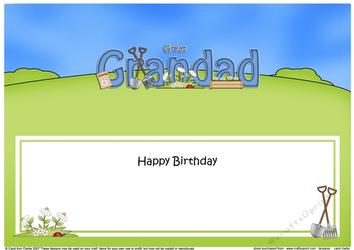 Large DL Happy Birthday GREAT GRANDAD insert