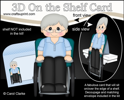 3D On the Shelf Card Kit - Old Man Warron is a Wheelchair User