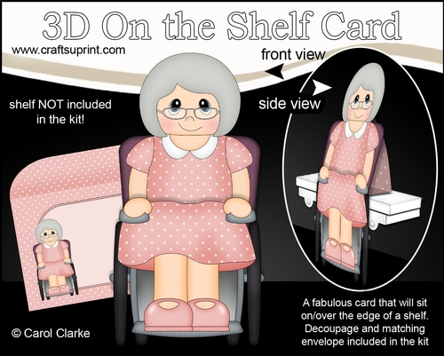 3D On the Shelf Card Kit - Old Lady Erica is a Wheelchair User