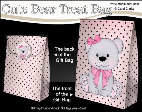 3D Gift Bag Mini Kit - Cute Little Bessy Bear