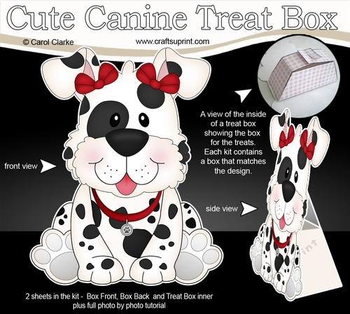 3D Cute Canine Treat Box Gift Set Mini Kit - Little Spotty Dog Mitzi
