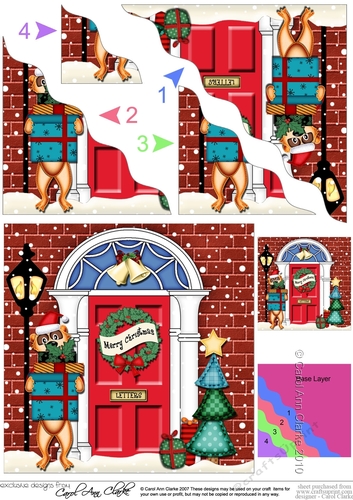 Frank Meerkat is at the Door - Christmas Wavy Corner Side Stacker
