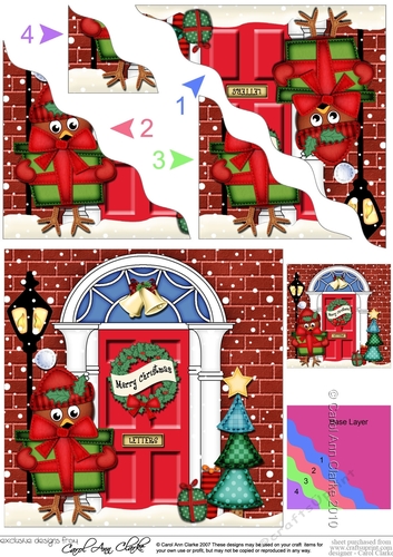 Robin is at the Door - Christmas Wavy Corner Side Stacker