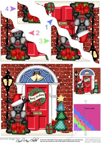 Hamish Scottie Dog is at the Door - Christmas Wavy Corner Side Stacker