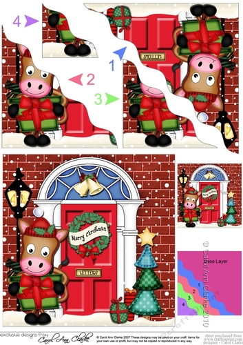 GiGi Horse is at the Door - Christmas Wavy Corner Side Stacker