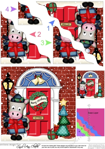 GiGi Horse is at the Door - Christmas Wavy Corner Side Stacker