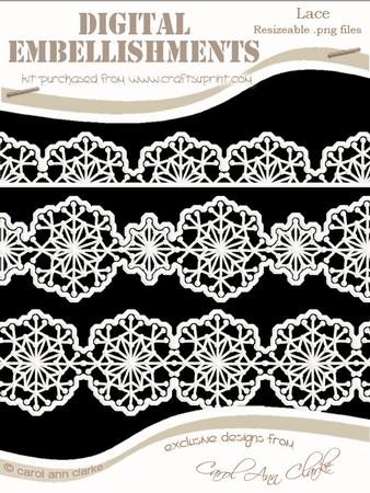 Pretty Snowflake Lace Borders Digital Embellishments