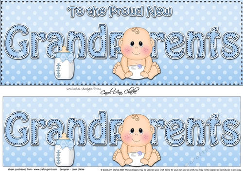 Large DL TO THE PROUD NEW GRANDPARENTS insert