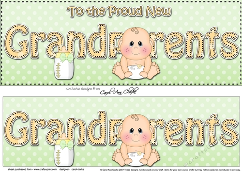 Large DL TO THE PROUD NEW GRANDPARENTS insert