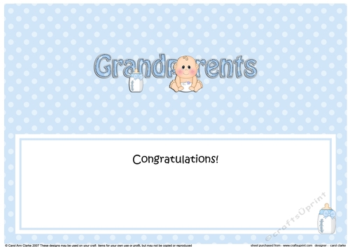 Large DL TO THE PROUD NEW GRANDPARENTS insert