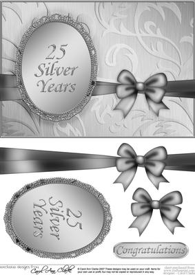 A5 Elegant Metallic Greeting Quick Card with 3D Decoupage