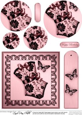 Elegant Boudoir Quick Card with Circle Pyramage Topper