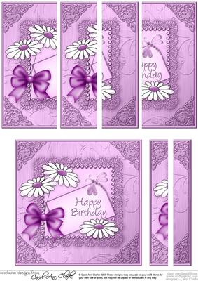 Daisies on Metallic Lace Quick Card with Side Stacker