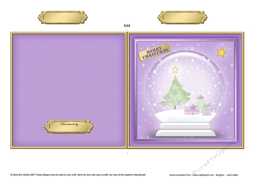 Christmas Tree in a Snowglobe Quick Cut and Fold Card 
