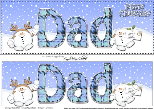 Large DL Merry Christmas DAD 3D decoupage 