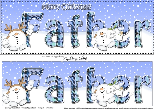 Large DL Merry Christmas FATHER 3D decoupage 