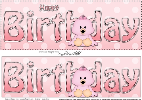 Large DL HAPPY BIRTHDAY 3D decoupage