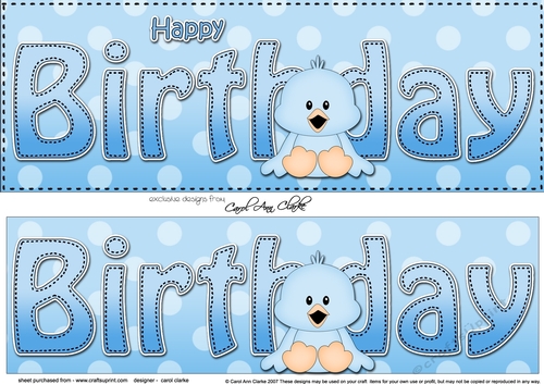 Large DL HAPPY BIRTHDAY 3D decoupage