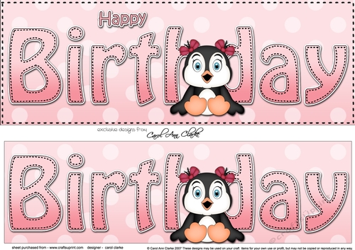 Large DL HAPPY BIRTHDAY 3D decoupage
