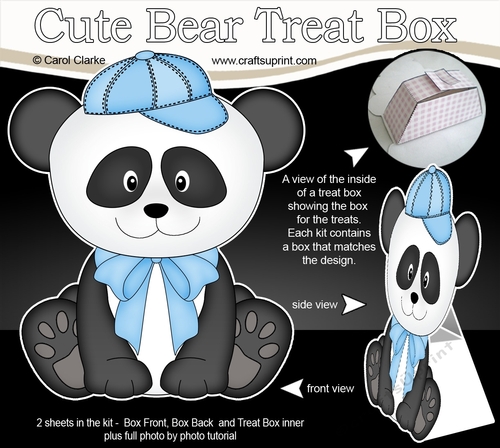 3D Cute Bear Treat Box Gift Set Mini Kit - Cute Little Panda Bear Chi Chi