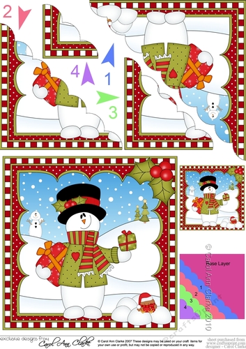 Christmas Snowman Rio Scalloped Corner Stacker