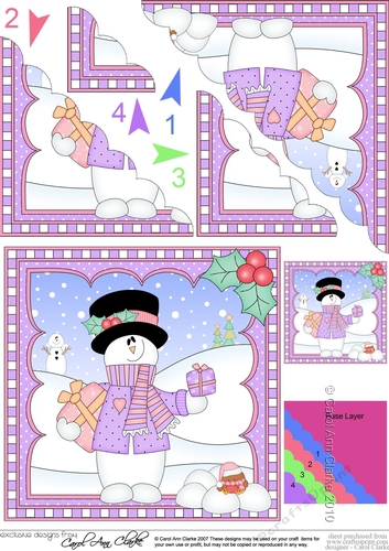 Christmas Snowman Rio Scalloped Corner Stacker