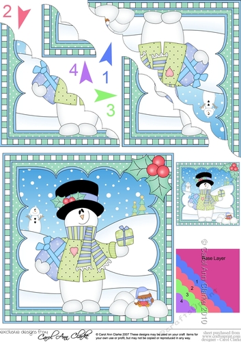 Christmas Snowman Rio Scalloped Corner Stacker