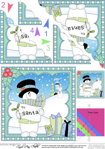 Christmas Snowman Rio Scalloped Corner Stacker