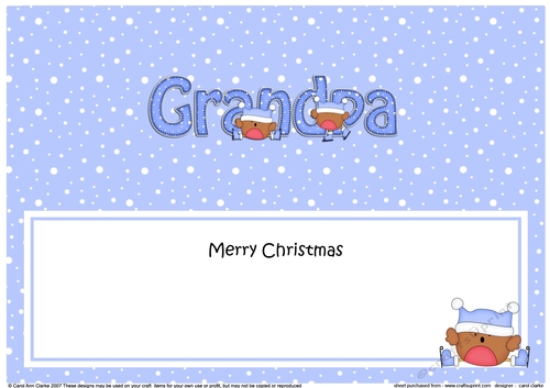 Large DL Merry Christmas GRANDPA insert