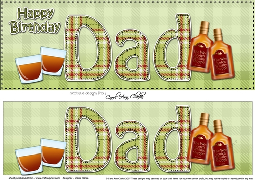 Large DL Happy Birthday DAD 3D decoupage