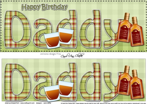 Large DL Happy Birthday DADDY 3D decoupage