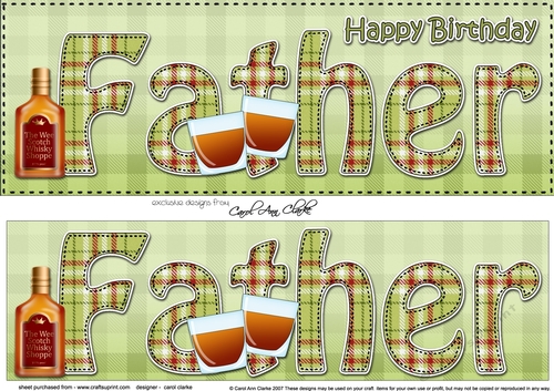 Large DL Happy Birthday FATHER 3D decoupage