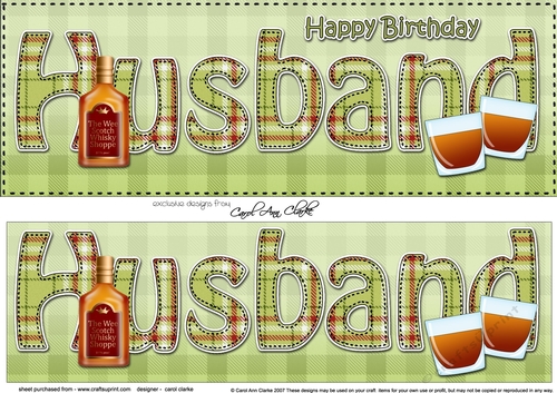 Large DL Happy Birthday HUSBAND 3D decoupage