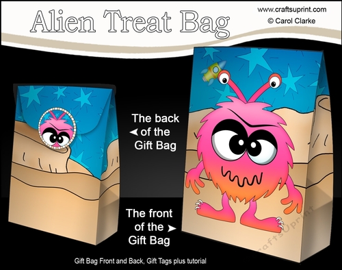 3D Gift Bag Mini Kit - Cute Alien Puvo