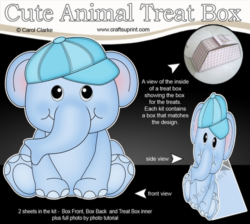 3D Cute Animal Treat Box Gift Set Mini Kit - Cute Little Levi Elephant