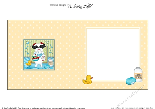 Square Landscape Insert - Bathtub Buddies - Little Shih Tzu Dog